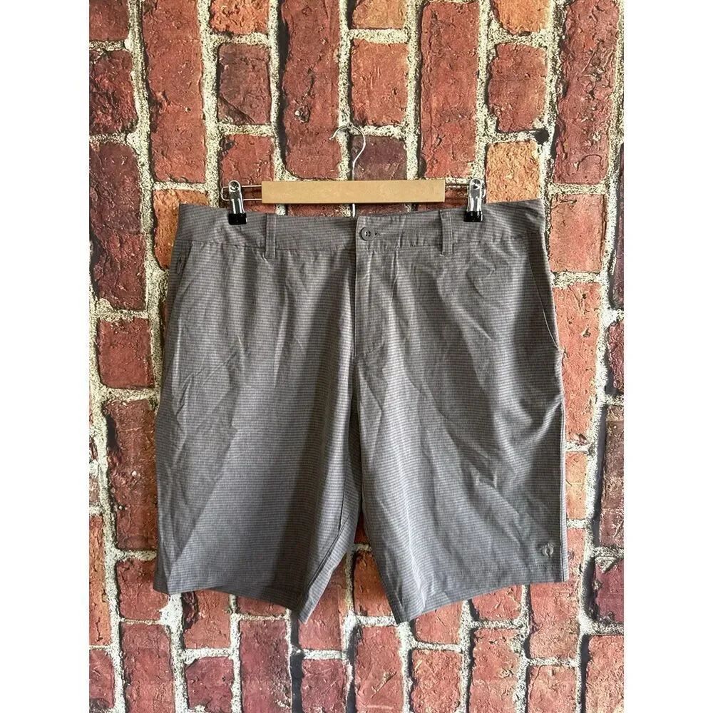 Hang Ten Mens Gray Hybrid Chino Shorts Size 34 W/ Drawstring